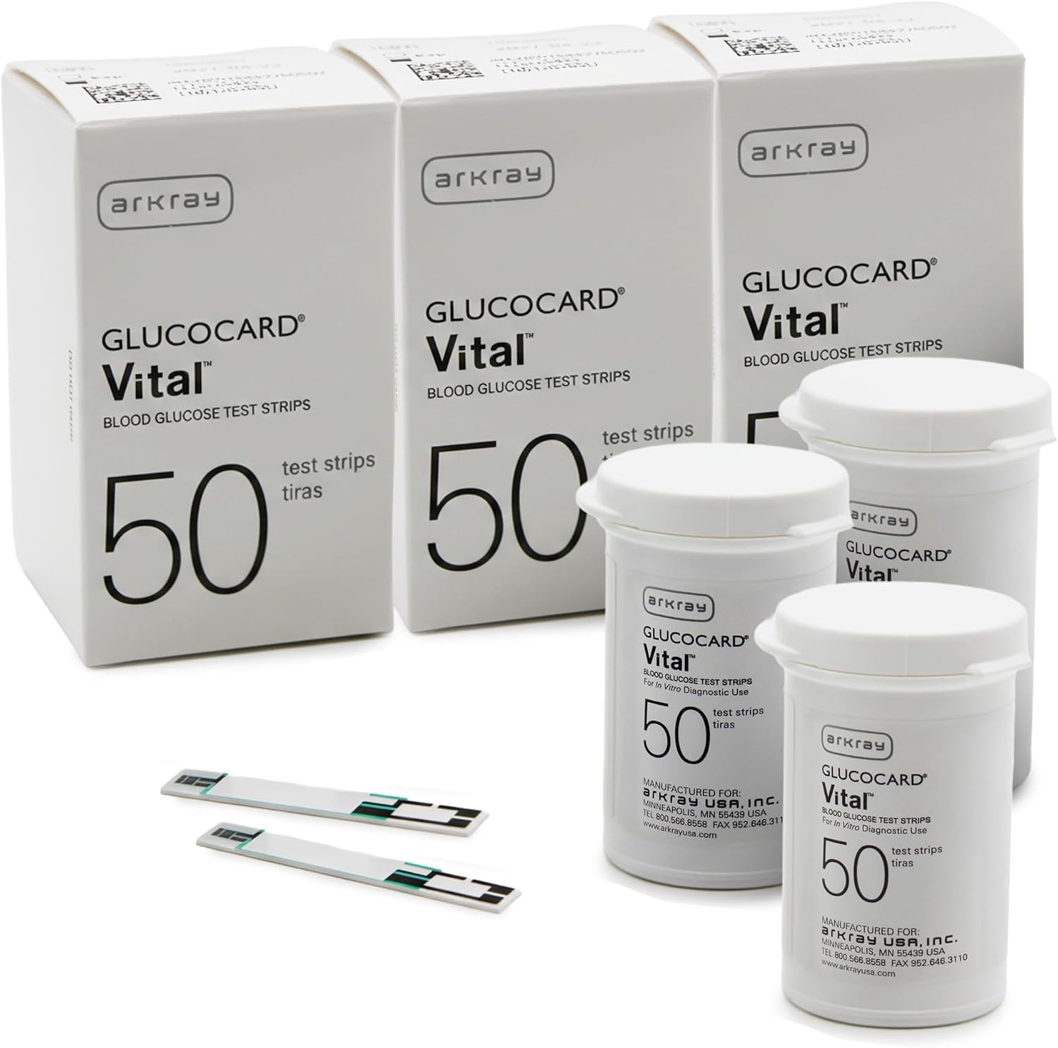 ARKRAY GLUCOCARD Vital Blood Glucose Test Strips – No Coding Required, Fast 7-Second Results