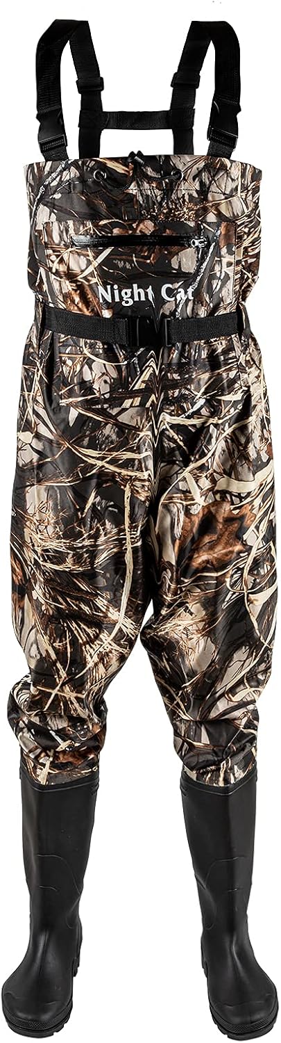 Night Cat Fishing Waders for Men Women Waterproof Hunting Chest Wader with Bootfoot Belt Breathable Lightweight Size 6 to 14