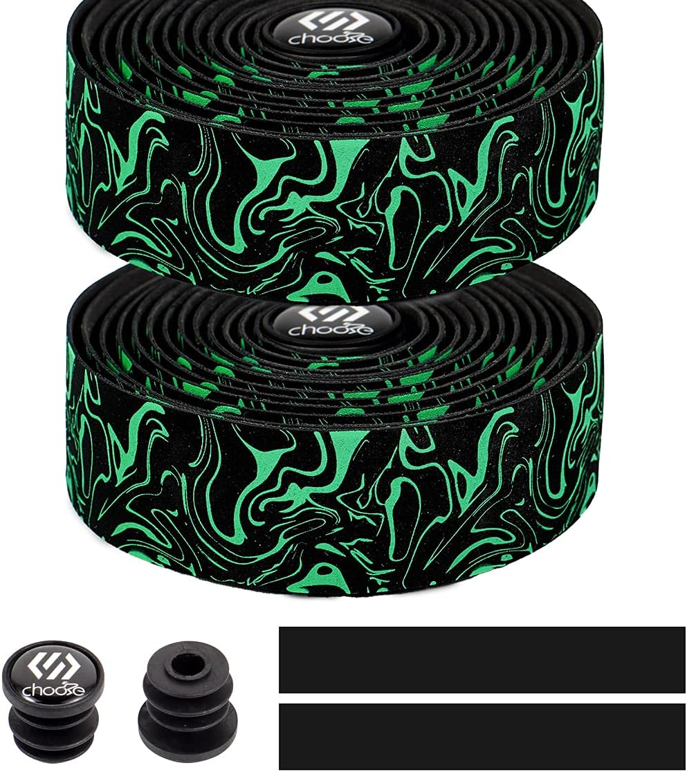 Chooee Road Bike Handlebar Tape,2PCS Bicycle Bar Tape,Red/Blue/Green/Yellow/Orange/Purple/Silver/Black