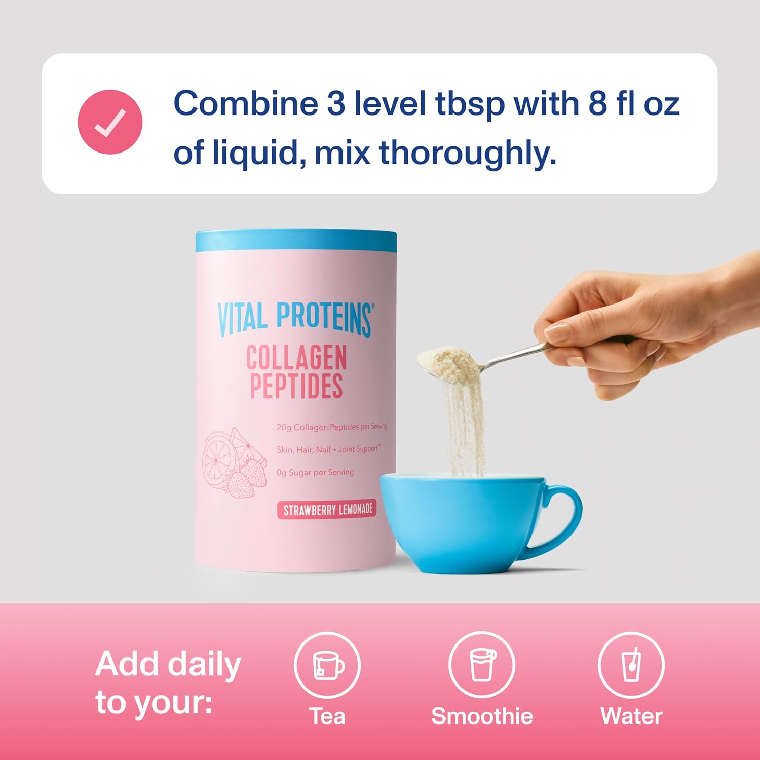 Vital Proteins Collagen Peptides Powder, Unflavored Stick Packs, 20 Count | 10g Hydrolyzed Collagen Peptide Per Packet, Supports Hair Skin & Nails, Travel-Friendly Stick Packs, 20 Servings