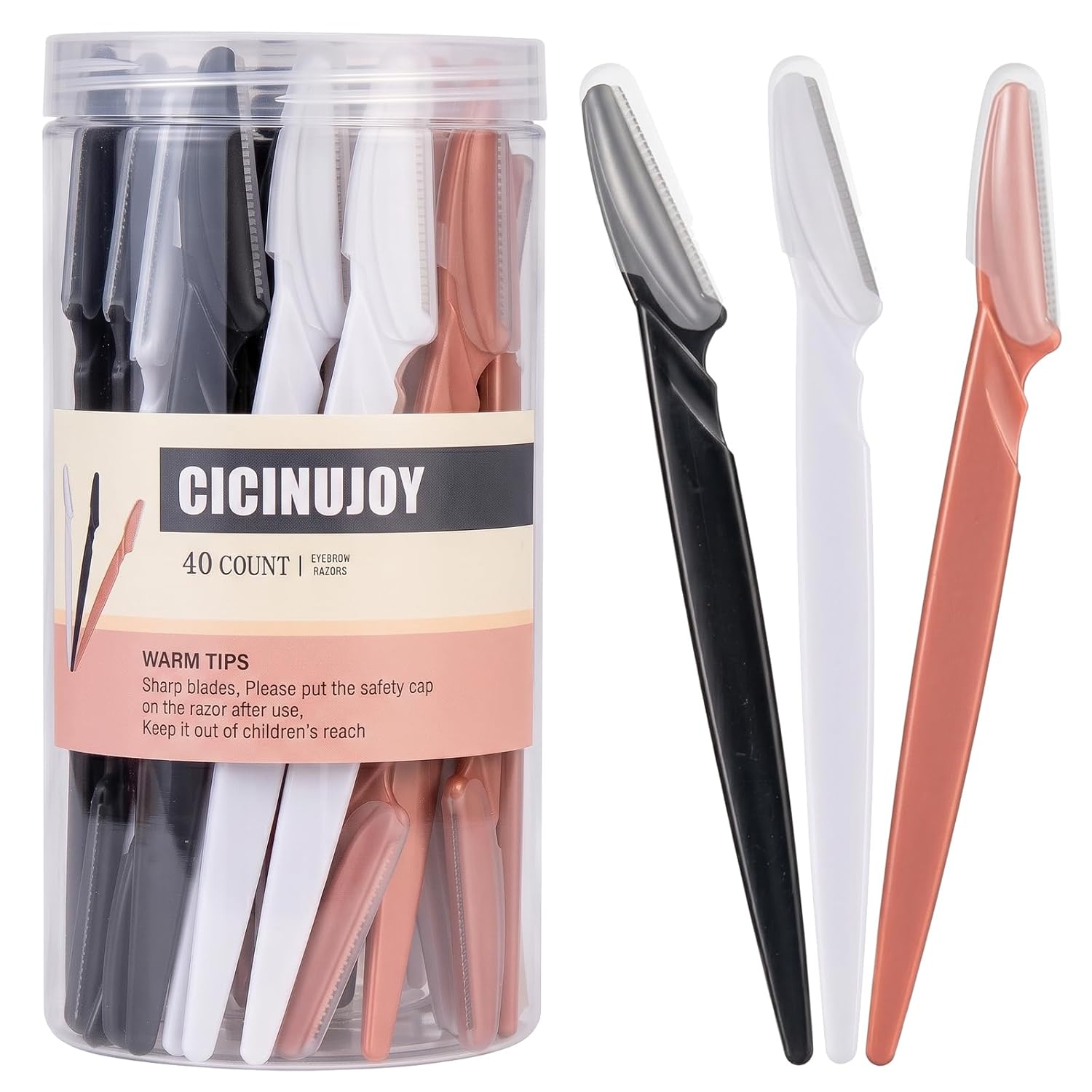 40pcs Dermaplane Razor for Women Face, Stainless Steel Eyebrow Razor