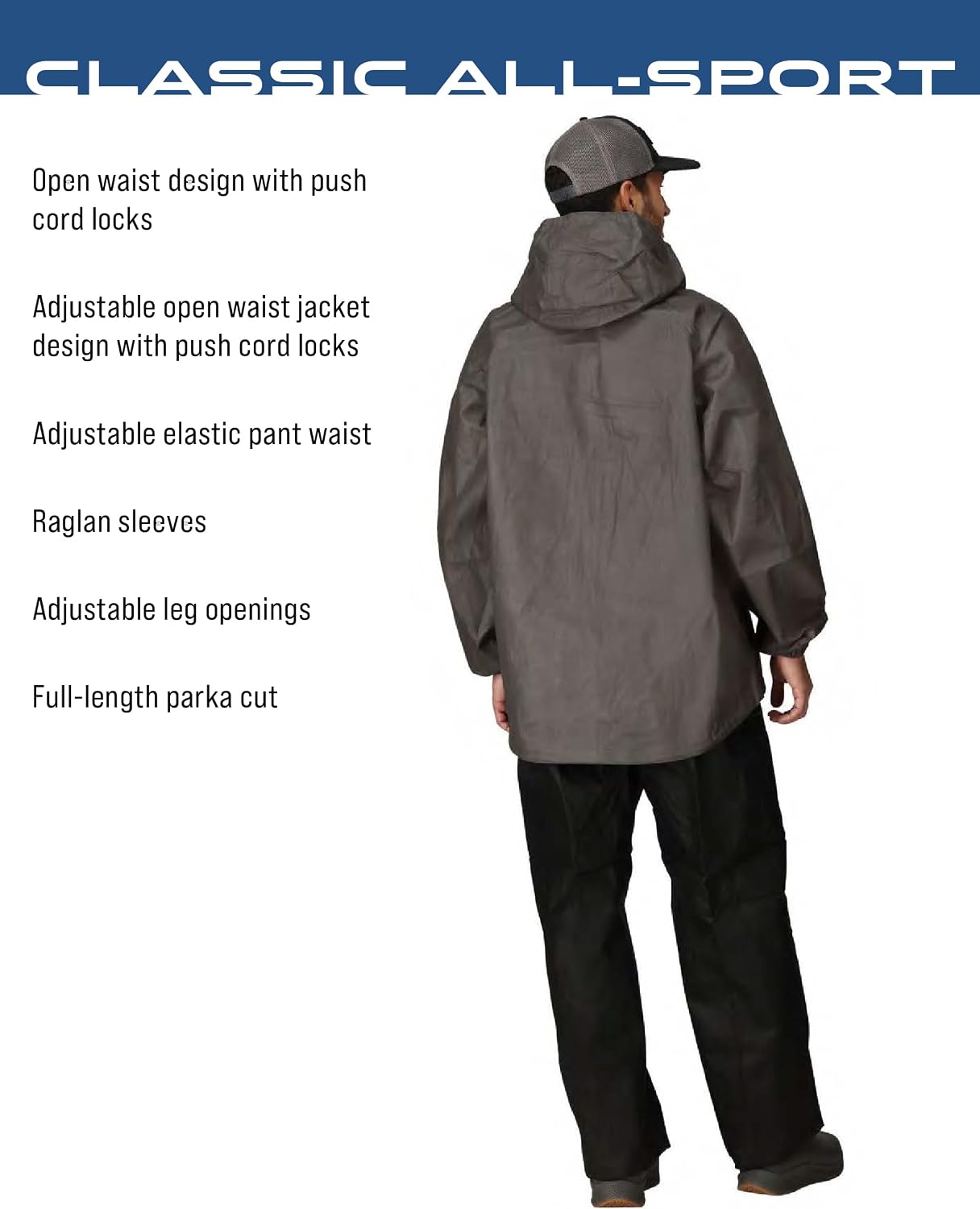 FROGG TOGGS Men's Classic All-Sport 3-Layer Waterproof Breathable Rain Suit | 2-Piece Rainwear, Adjustable Hood Raincoat, Rain Pants Ideal for Fishing, Golf, Motorcycling, Hunting, Camping, Outdoors