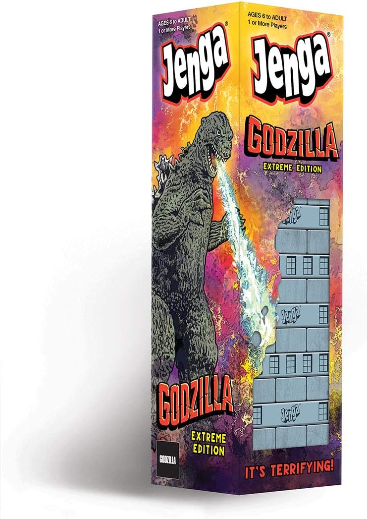 Jenga: Godzilla Extreme Edition | Based on Classic Monster Movie Franchise Godzilla | Collectible Jenga Game | Unique Gameplay Featuring Movable