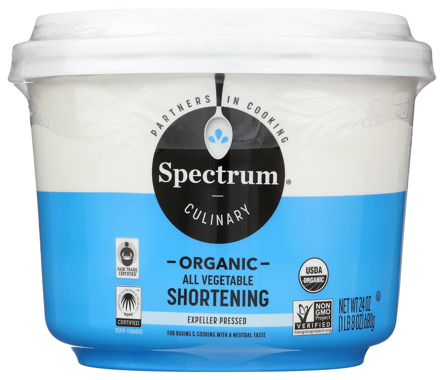 Spectrum Naturals, Shortening Vegetable Organic Gluten-Free, 24 oz