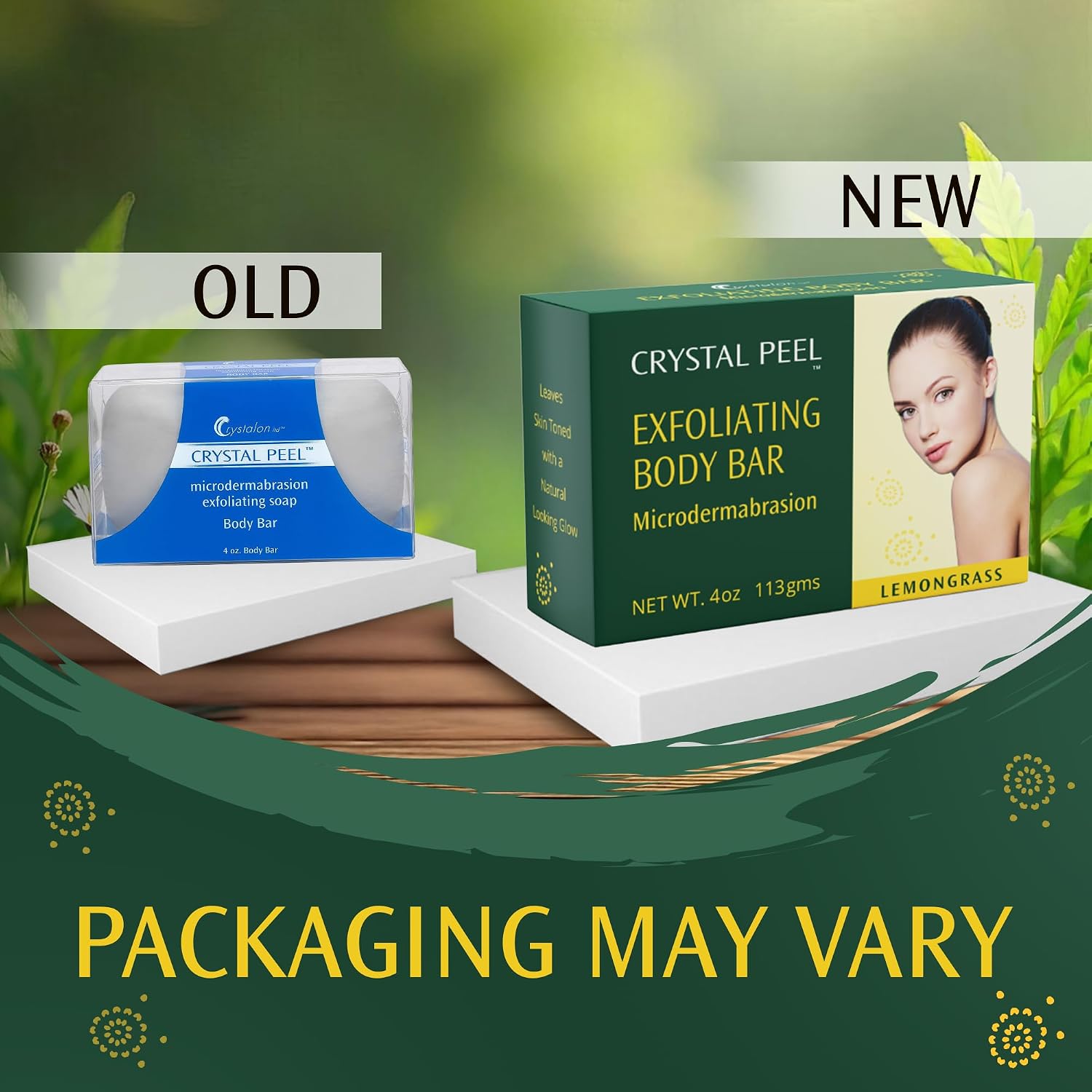 Exfoliating Bar Soap for Men & Women, Crystal Peel Luxury Microdermabrasion Hydrating & Exfoliating Body Soap Bar Solid Magnesium Mineral Scrub for Buffing Away Dirt & Oil Smooths Skin, Lemongrass 8oz