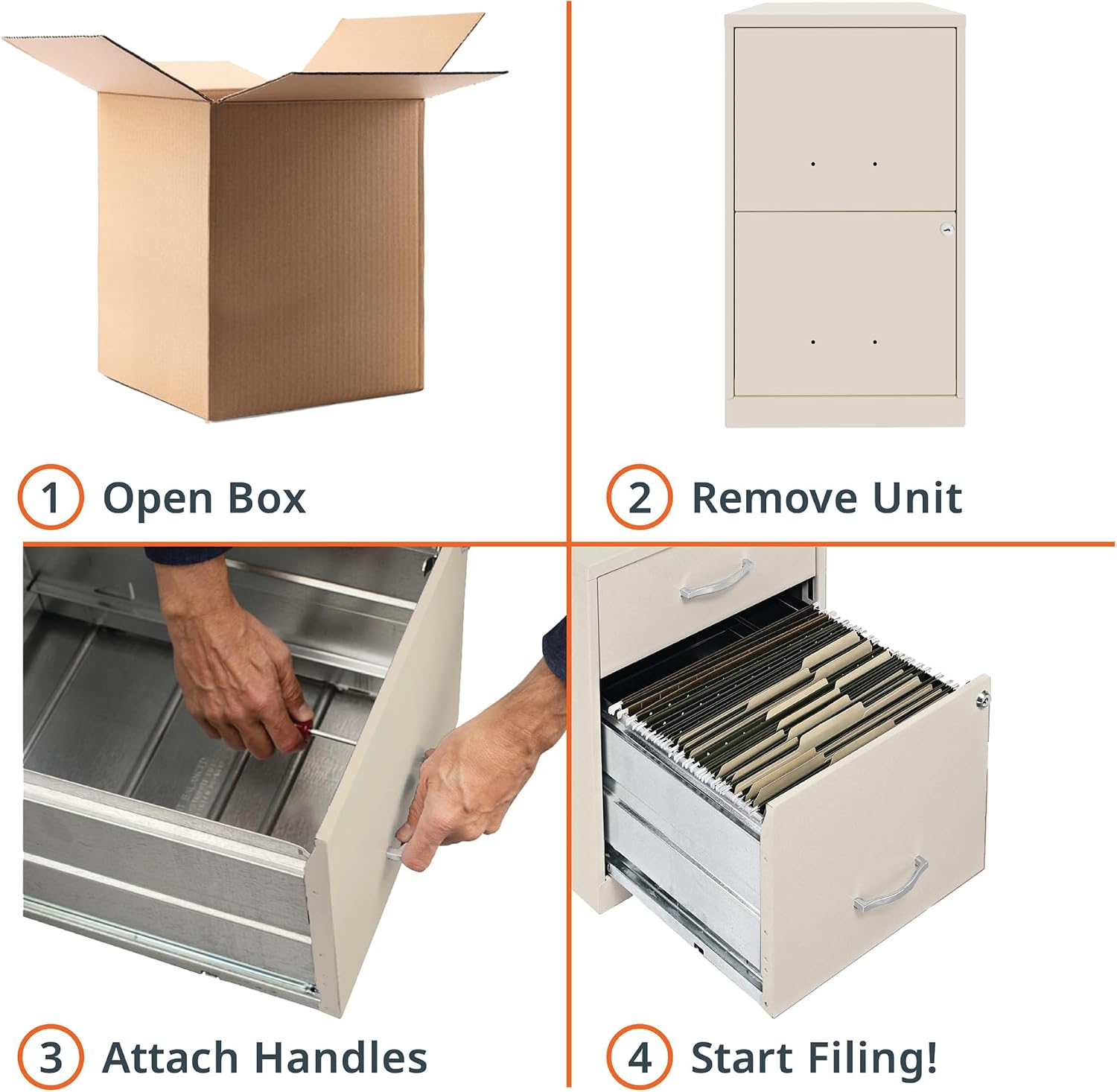 NuSparc 2 Drawer Locking Filing Cabinet | Pre-Assembled Steel Construction | Space-Saving Design is Perfect for Home and Small Office | Letter-Size | Assembled in North America
