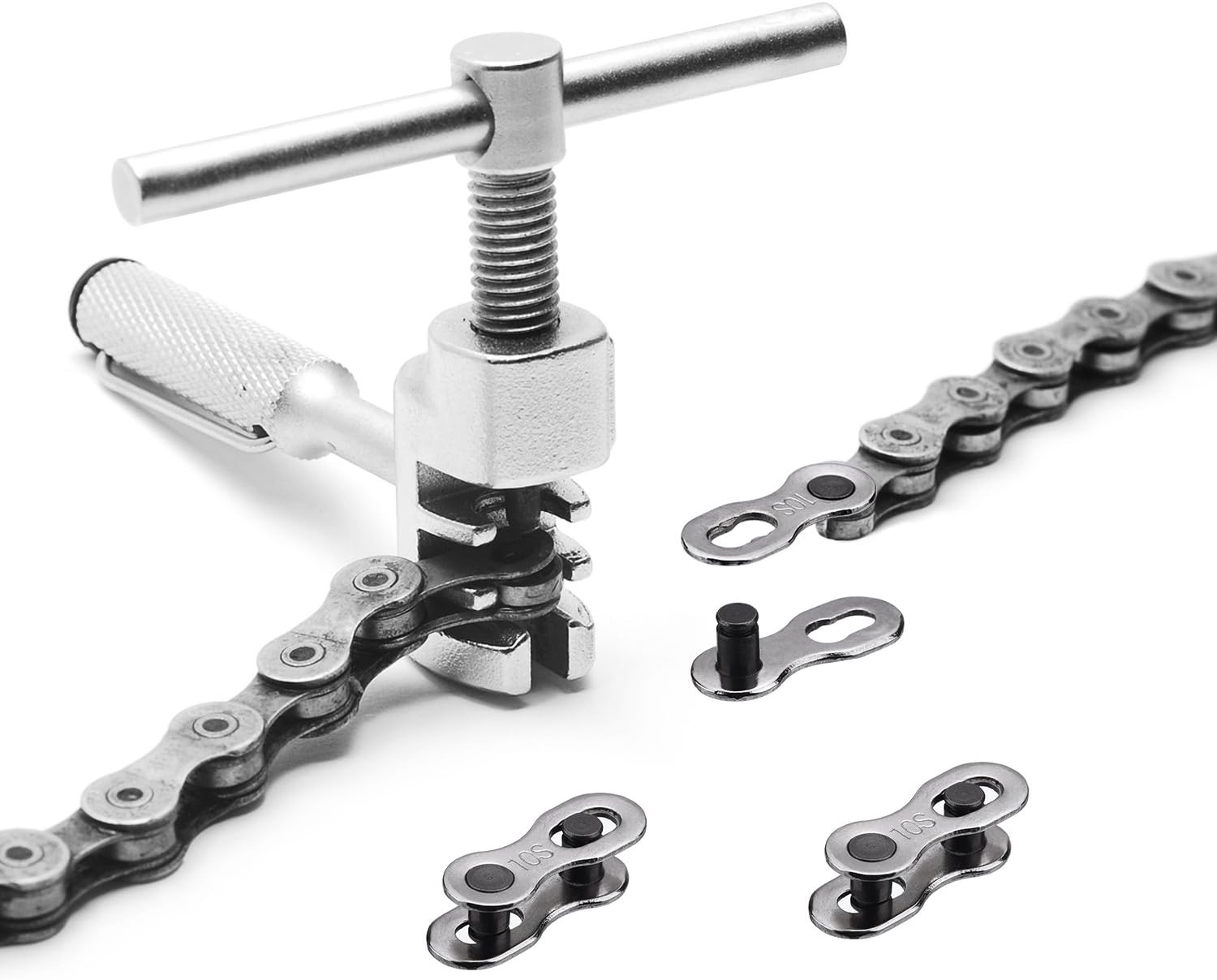 8 Pairs Bicycle Missing Link for 6, 7, 8, 9, 10 Speed Chain Master Link for Bicycle Chain Reusable Bike Parts, Silver