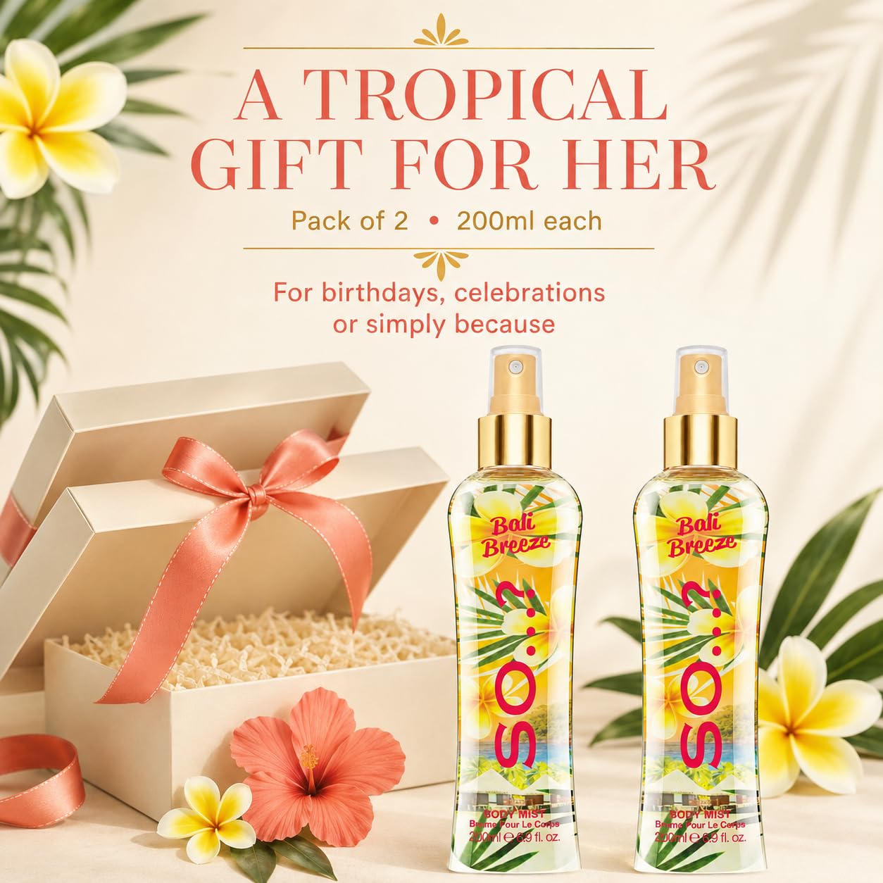 So…? Bali Breeze Body Mist - Perfume for Women with Tropical Aroma - Body Spray for Women with Coconut, Almond and Vanilla Notes - 6.9 oz