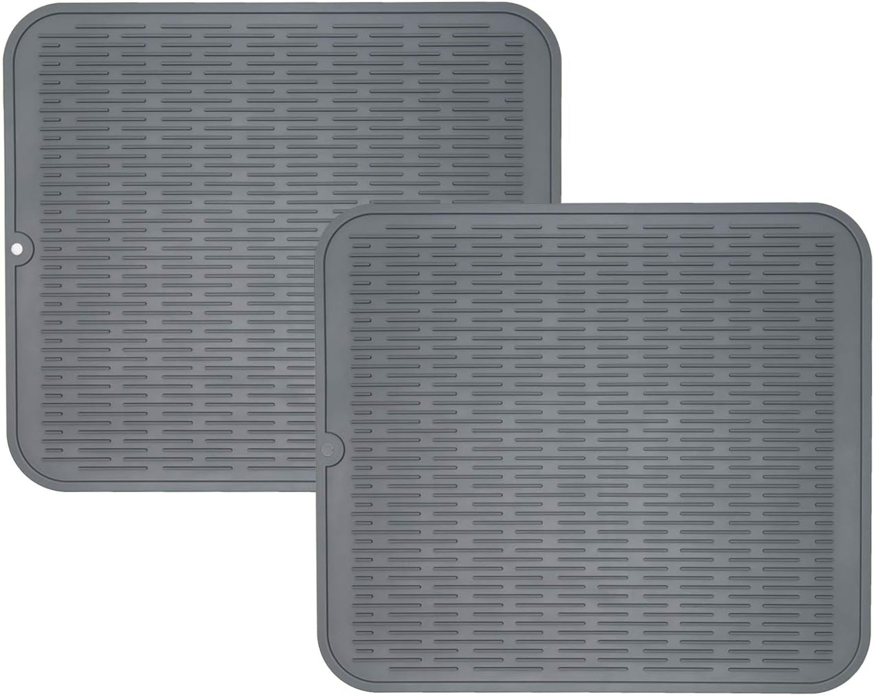 ZLR Silicone Dish Drying Mat for Kitchen Counter, Eco-Friendly Fast Dry Dish Mat, Easy Clean Multi Usage Drying Matt, Heat Resistant Trivet