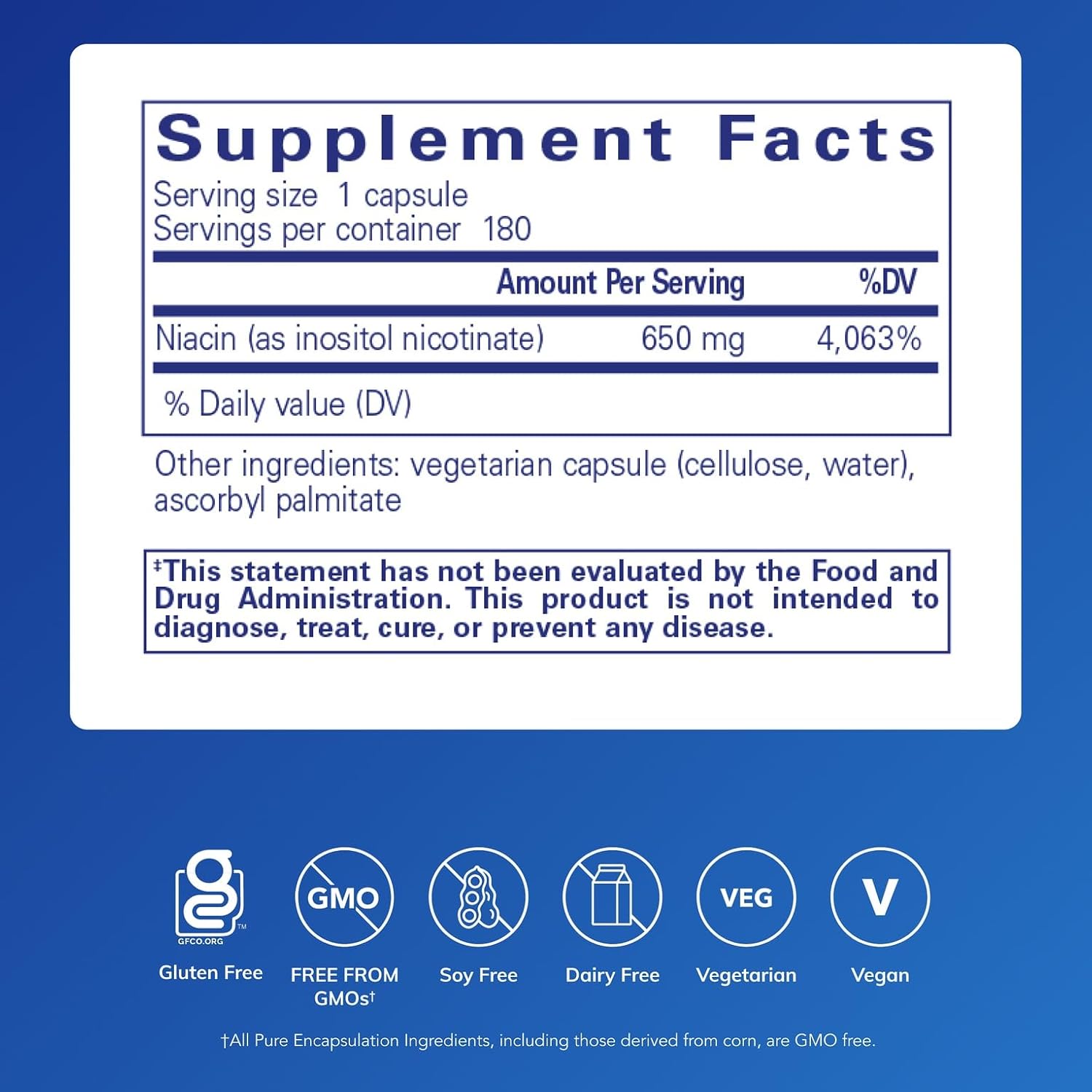 Pure Encapsulations Niacitol 650 mg | Hypoallergenic No-Flush Niacin to Support Digestion, Hormone Synthesis