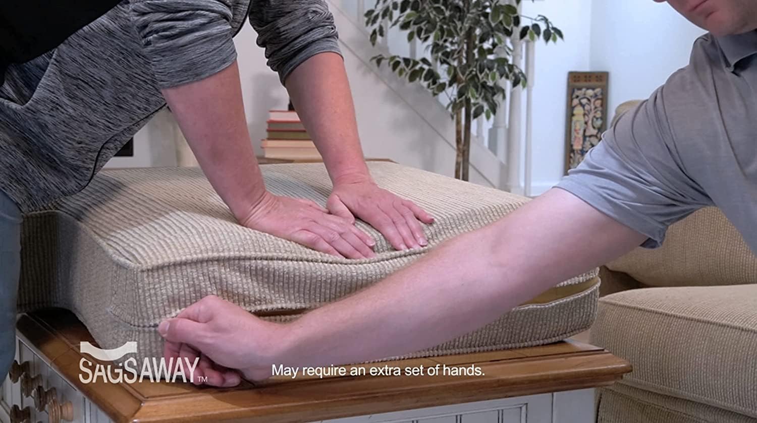 Large 2 Piece 1.5in Thick Cushion Insert Kit for Immediate Lasting Support of 1 Saggy Seat. Two13x17in Pieces of Military Grade Foam Adds Thickness, Delays Replacing Sofa