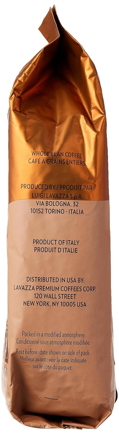 Lavazza Super Crema Whole Bean Coffee, Medium Espresso Roast, Arabica and Robusta Blend, 2.2 lb Bag, Package May Vary (Pack of 1)
