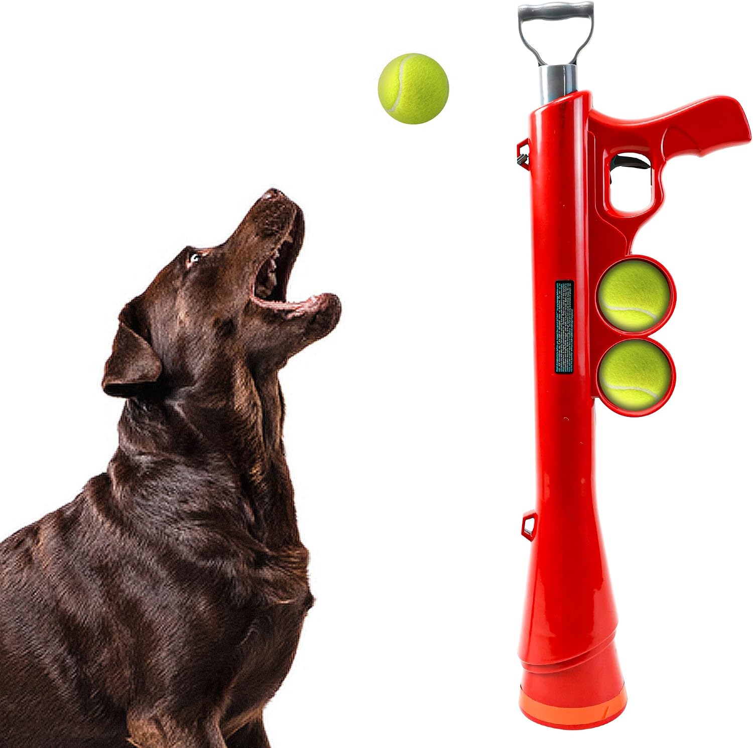 SPOT Launch & Fetch Tennis Ball Launcher Dog Toy | Interactive Dog Fetch Toy Launches Up to 65 Feet | Hands-Free Pickup | Includes 2 Tennis Balls &
