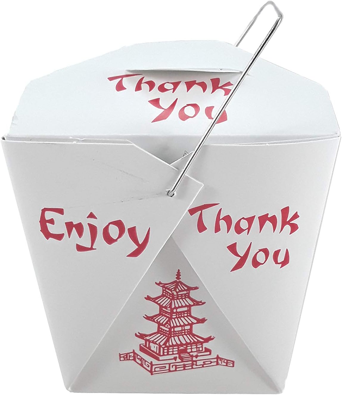 Pack of 15 Chinese Take Out Boxes PAGODA 8 oz / Half Pint Party Favor and Food Pail