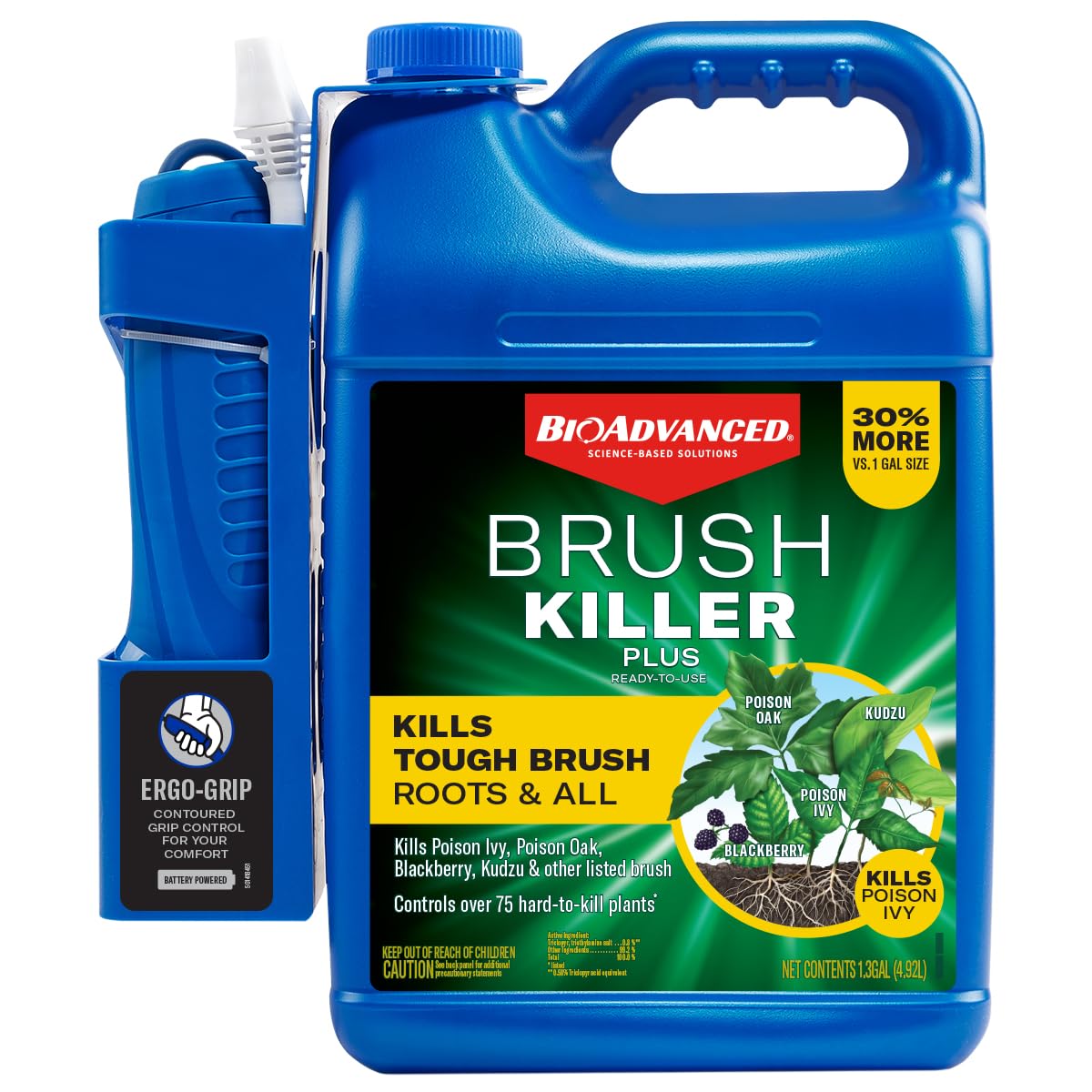 BioAdvanced Brush Killer Plus Concentrate - Mix & Spray - Kills Tough Brush like Poison Ivy and Kudzu - Visible Results in 1-6 Weeks - Rainproof in