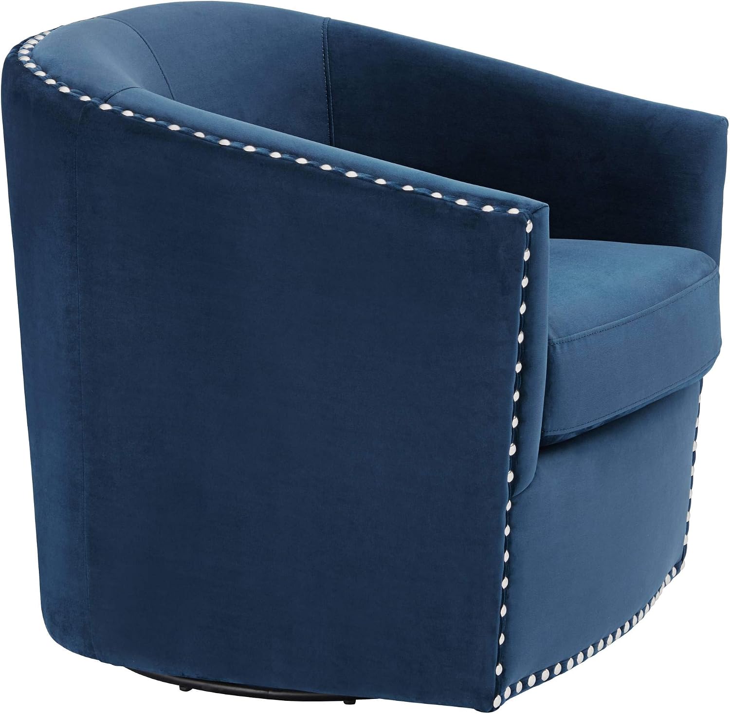 Studio 55D Fullerton Nail Head Trim Navy Blue Swivel Accent Chair