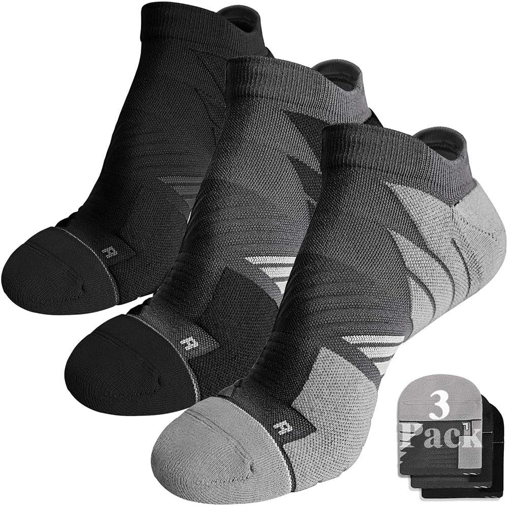 Hylaea Unisex Coolmax No Show Athletic Running Socks, Cushioned No Blisters