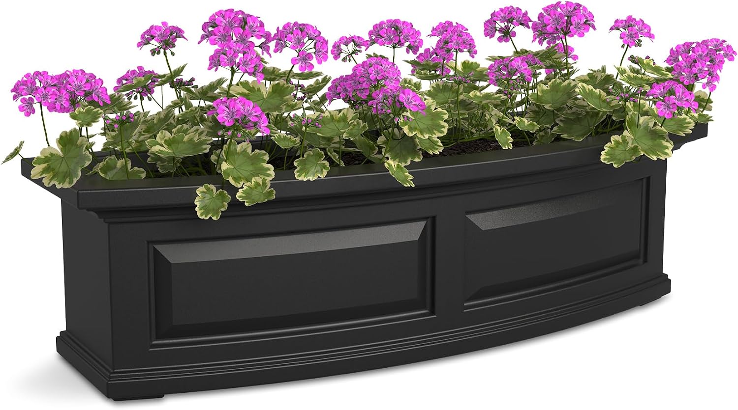 Mayne Nantucket 36in Self-Watering Rectangular Window Box Planter, White | Self-watering, All season, Fade resistant, Mounting brackets included, Built-in overflow, 15-year warranty