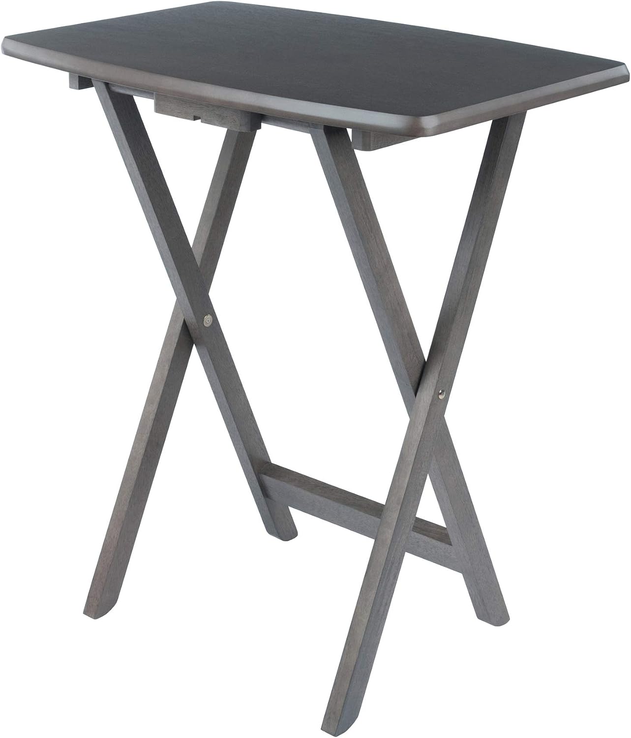 Winsome Darryl Set of 4 Oversized Foldable Tables, Walnut, 26" | Easy to Store Portable Fold Up Table Set for Kitchen, Living Room TV Dining, Crafts, Puzzles, Work From Home