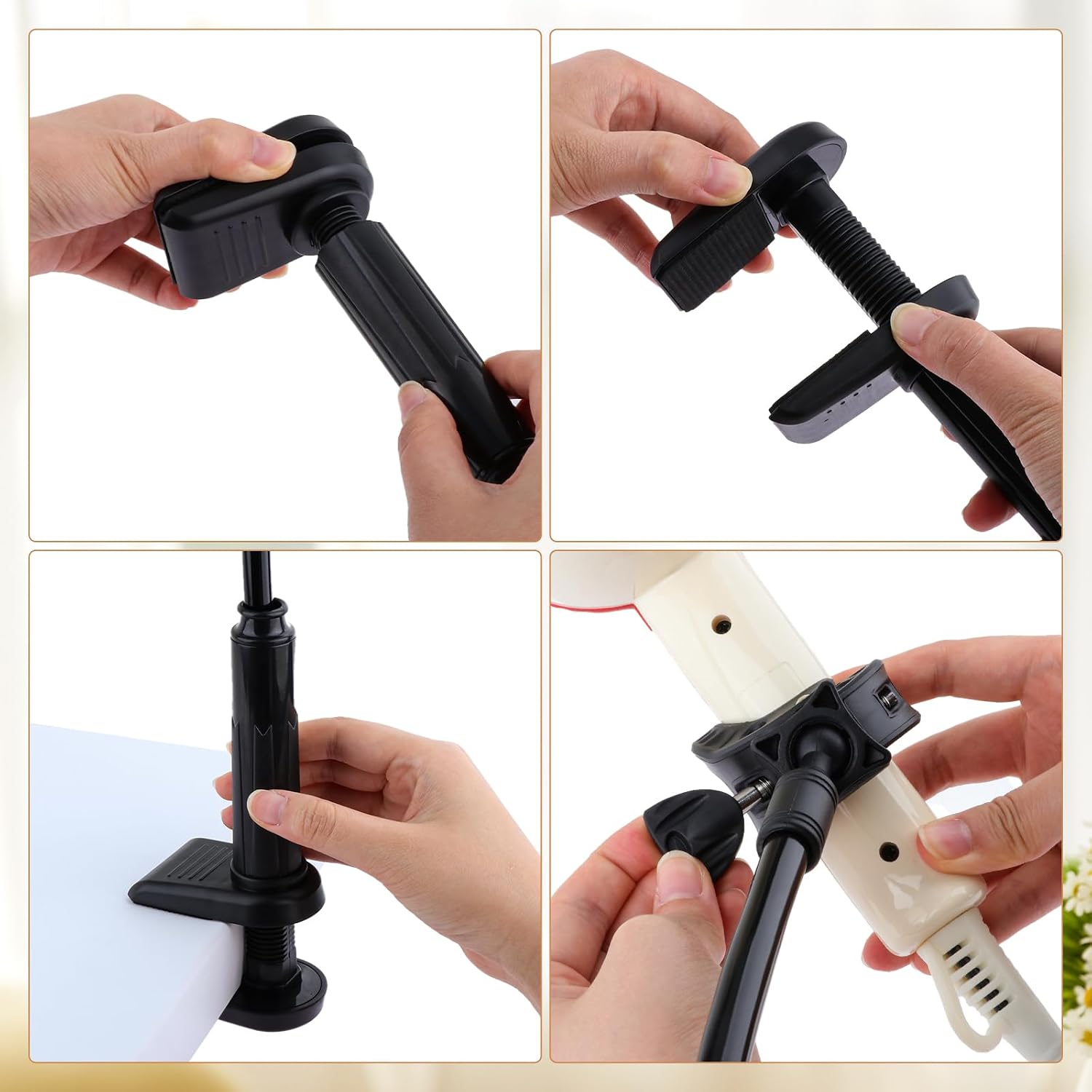 DYNWAVE Dog Hair Dryer Stand, Pet Grooming Table Hair Dryer Holder Hose Tube Holder Hands- Groomers Adjustable Third Arm with Clamp