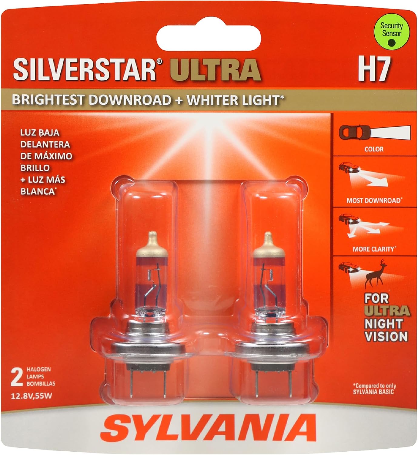 SYLVANIA - H7 SilverStar Ultra - High Performance Halogen Headlight Bulb, High Beam, Low Beam and Fog Replacement Bulb