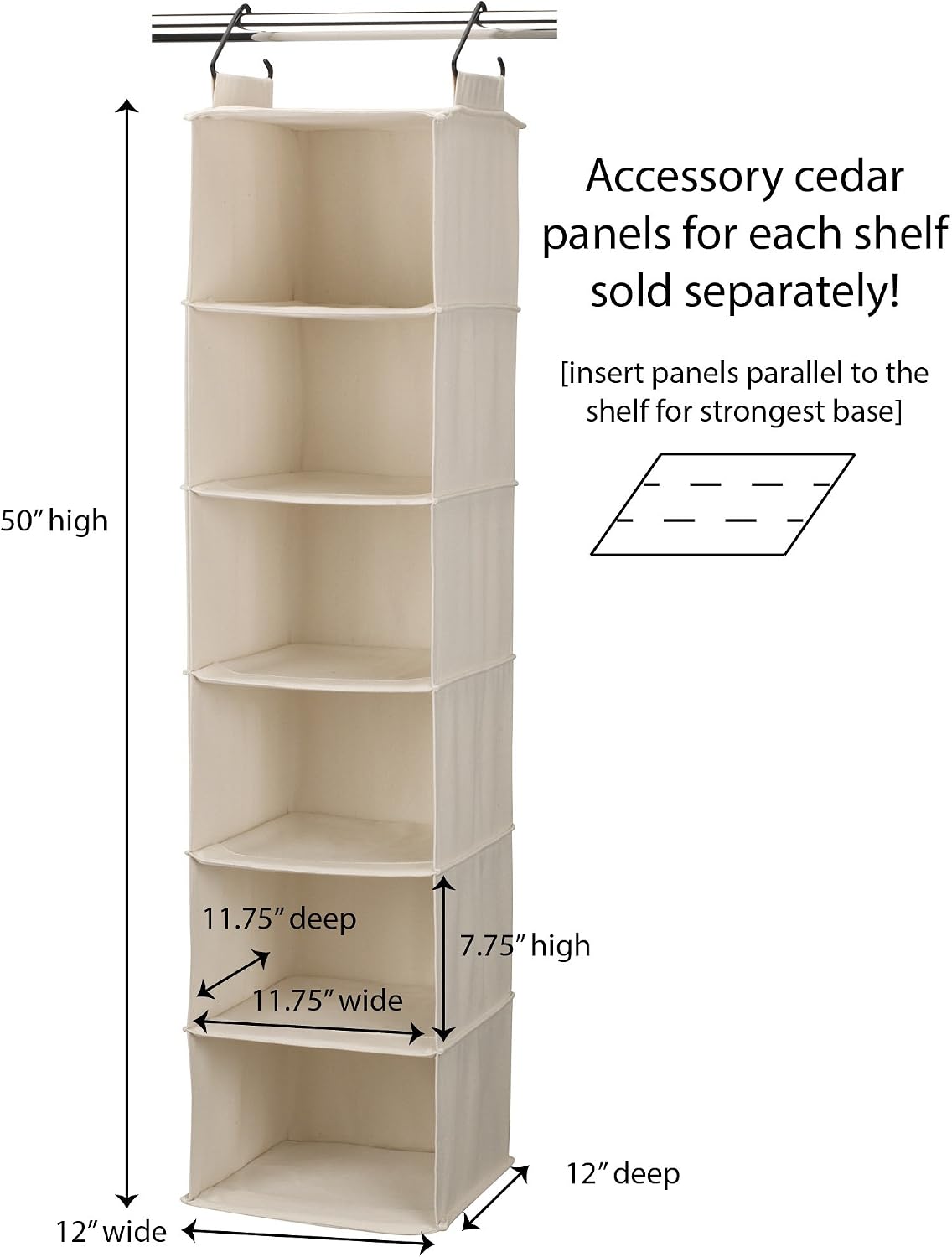 Household Essentials Canvas Sweater Storage Bags, 2-Pack, Breathable Cotton, Under-Bed Zippered Storage with Clear Top Window, Stackable, Cedar Insert Compatible (Not Included), Natural