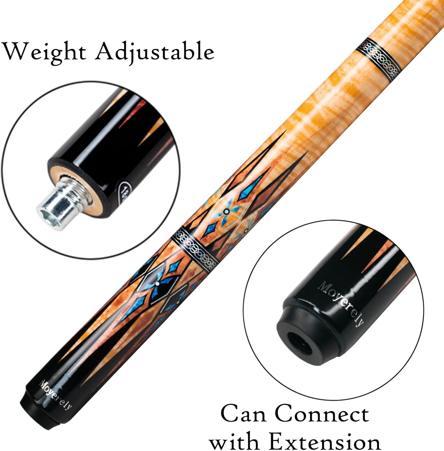 Carbon Fiber Pool Cue,11.8mm/12.5mm Low Deflection Cue Stick,Professional Pool Stick with Case