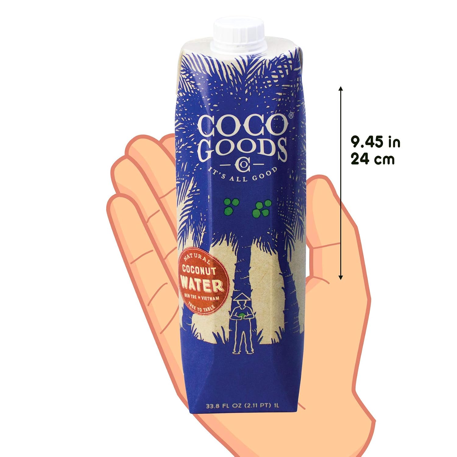 CocoGoodsCo Single-Origin 100% Natural Coconut Water (33.8 FL OZ / 6 pack)