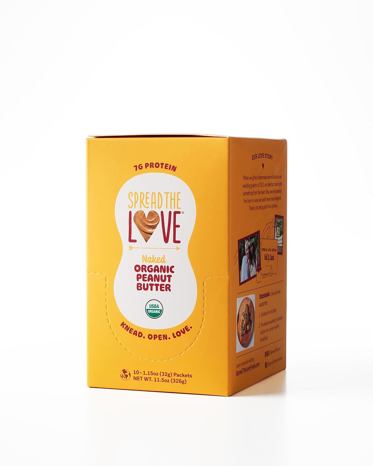 Spread The Love NAKED Organic Peanut Butter, 16 oz Jar, 1 Pack