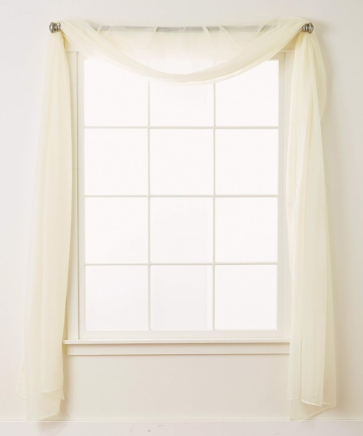 Elegant Comfort Luxury Sheer Curtains, Window Treatment Curtain Panels with Rod Pocket for Kitchen, Bedroom and Living Room (55 x 216-inches Long)