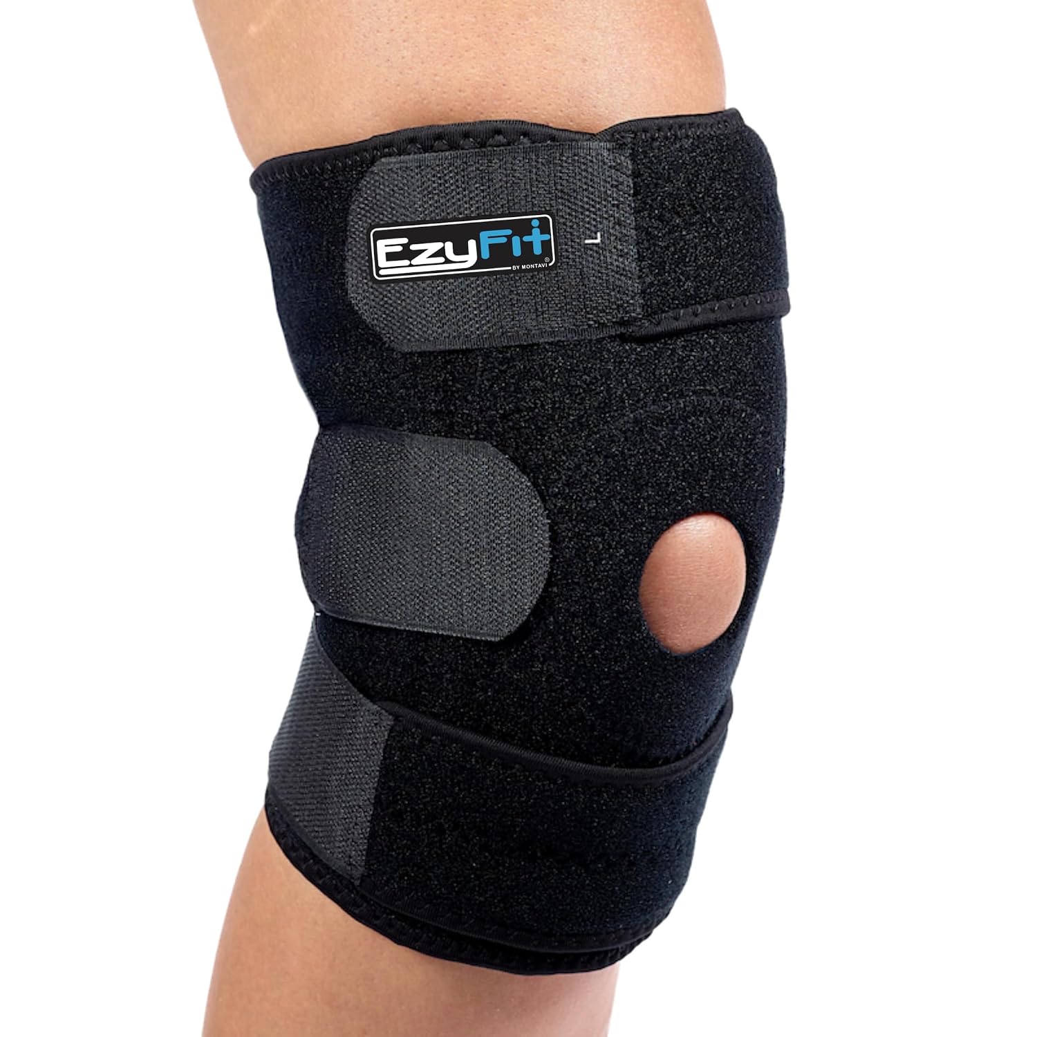 EzyFit Knee Brace - Adjustable Support for Arthritis, ACL Meniscus Tear & Knee Pain Relief or Injury Recovery - Plus Dual Side Stabilizers for Men & Women - Large Size - 14" - 17"