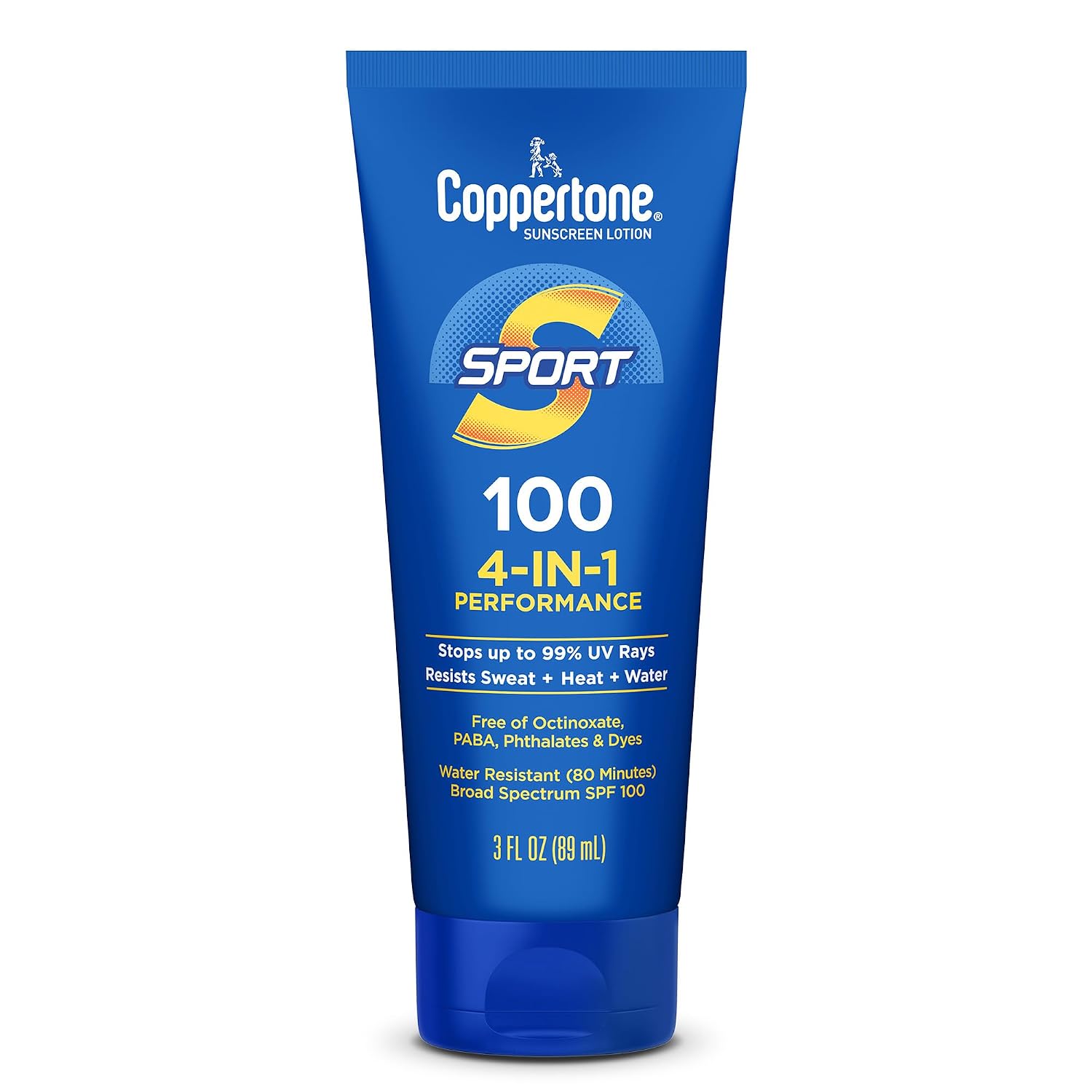 Coppertone SPORT Sunscreen Lotion SPF 30, 7 FL OZ | Sunscreen Lotion with Vitamin E, Sweat, Heat and Water Resistant, PABA, Oxybenzone, Octinoxate, Paraben and Dye Free