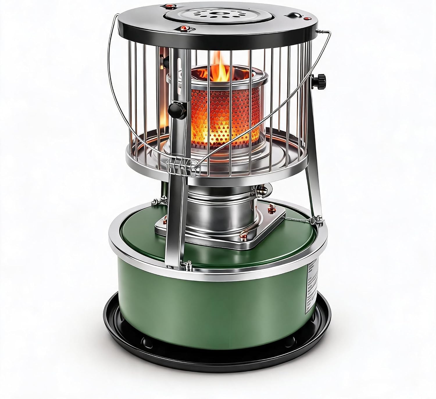 Zunate Portable Kerosene Heater Indoor 2.6KW, Non Electric 2 in 1 Stove with 5.2L Tank, Adjustable Height, Stainless Steel