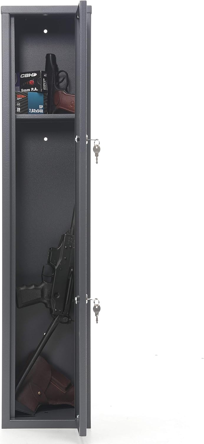 Buffalo 1115 Gun Rifle Safe Storage Cabinet Key Lock with Separate Shelf for Handguns Ammo
