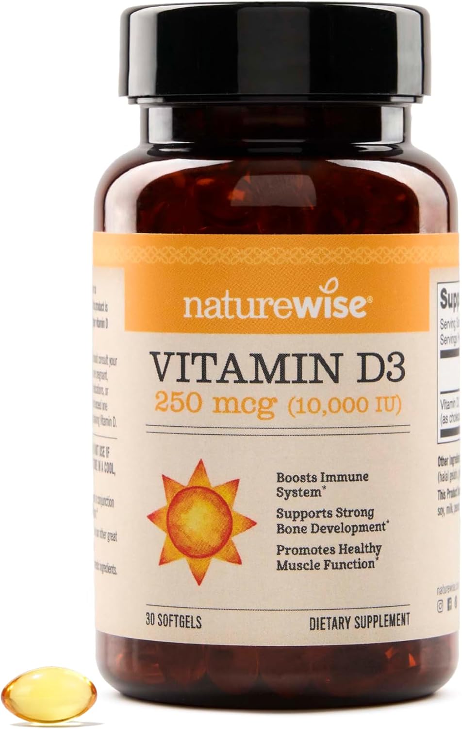 NatureWise Vitamin D3 5000IU Supplement, Immune Support, 360 Mini Softgels