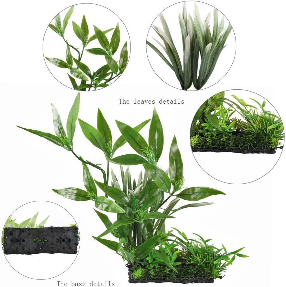 CNZ Aquarium Decor Fish Tank Decoration Ornament Artificial Plastic Plant Green 13" Tall | Fish Tank Decoration, Ornament