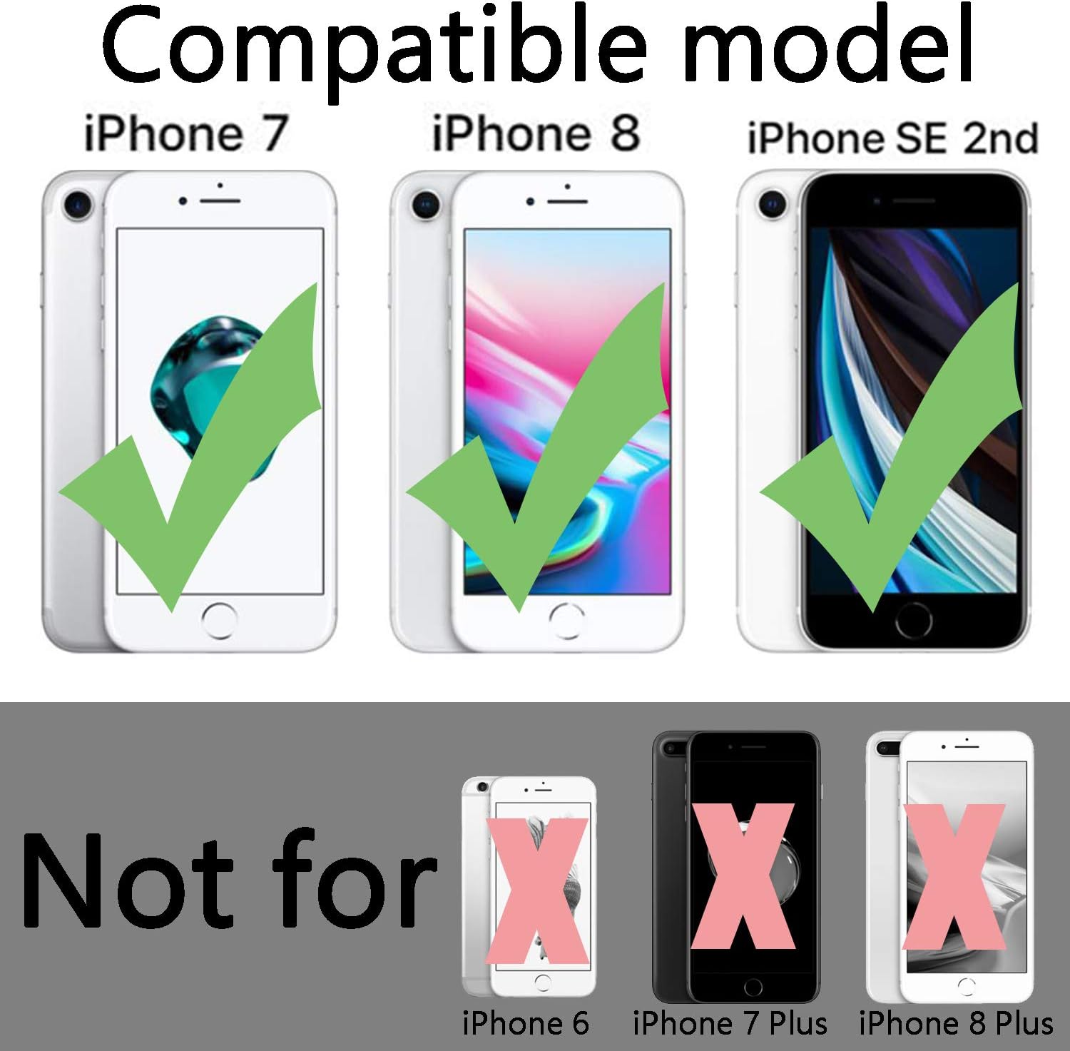 TENOC Phone Case Compatible with iPhone SE (2nd 2020 and 3rd 2022 Generation) & iPhone 7 & iPhone 8, Clear Case Shockproof Protective Bumper Slim Cover for 4.7 Inch