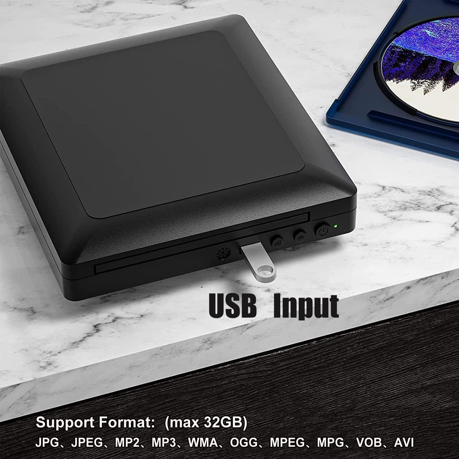 Ceihoit Mini HD DVD Player, CD Players for Home, DVD Players for TV, HDMI and RCA Cable Included, Up-Convert to HD 1080p, All Region