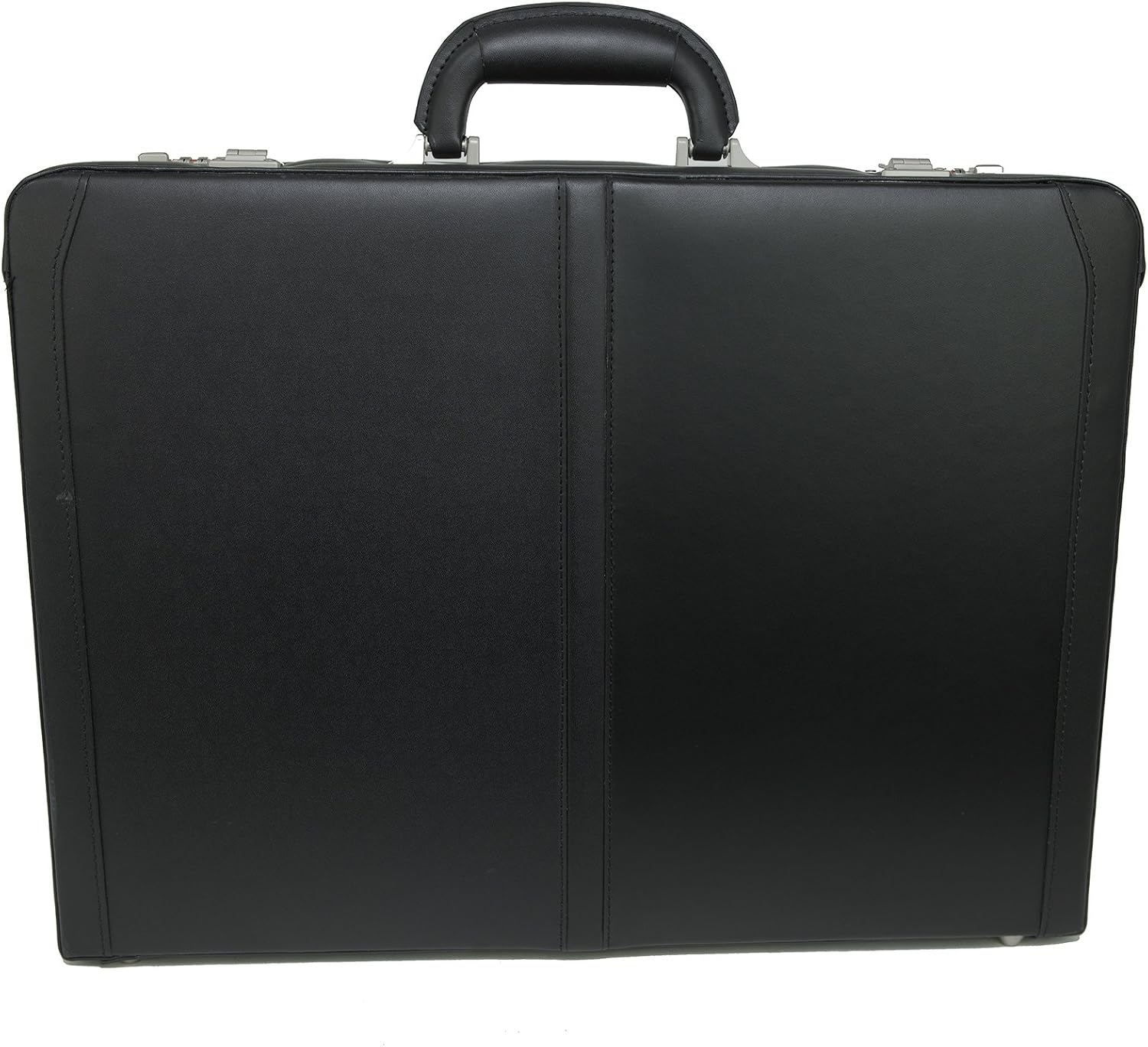 Alpine Swiss Mens Briefcase | Expandable Genuine Leather Attache Briefcase For Men | Dual Combination Lock Business Case