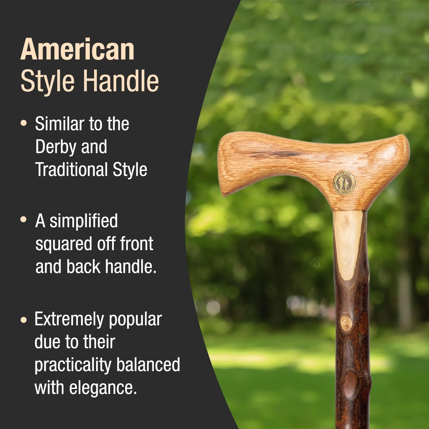 Brazos Wooden Walking Canes for Men and Women, Stable Walking Sticks for Seniors, Made in The USA