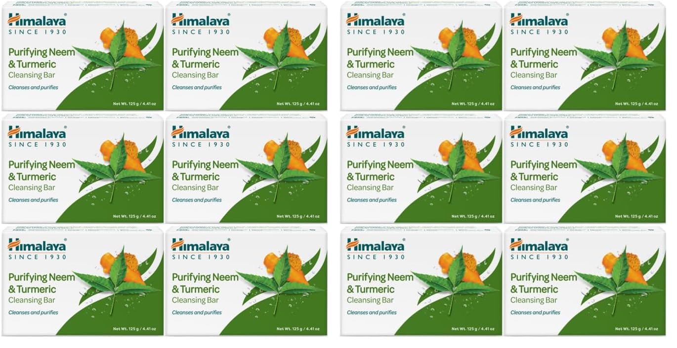 Himalaya Cleansing Bar Soap Variety Pack, Bath Soap Bars, 4.41 oz,12 Pack