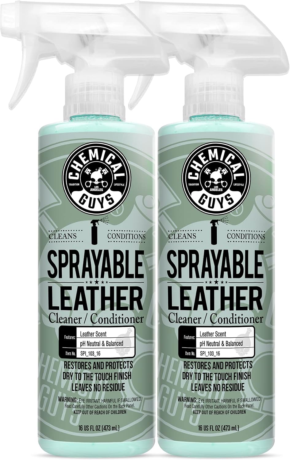 Chemical Guys, Sprayable Leather Cleaner & Conditioner in One Spray, 16 oz | One-step spray cleans and nourishes leather, vinyl and faux on seats, furniture and apparel, dirt lifts away