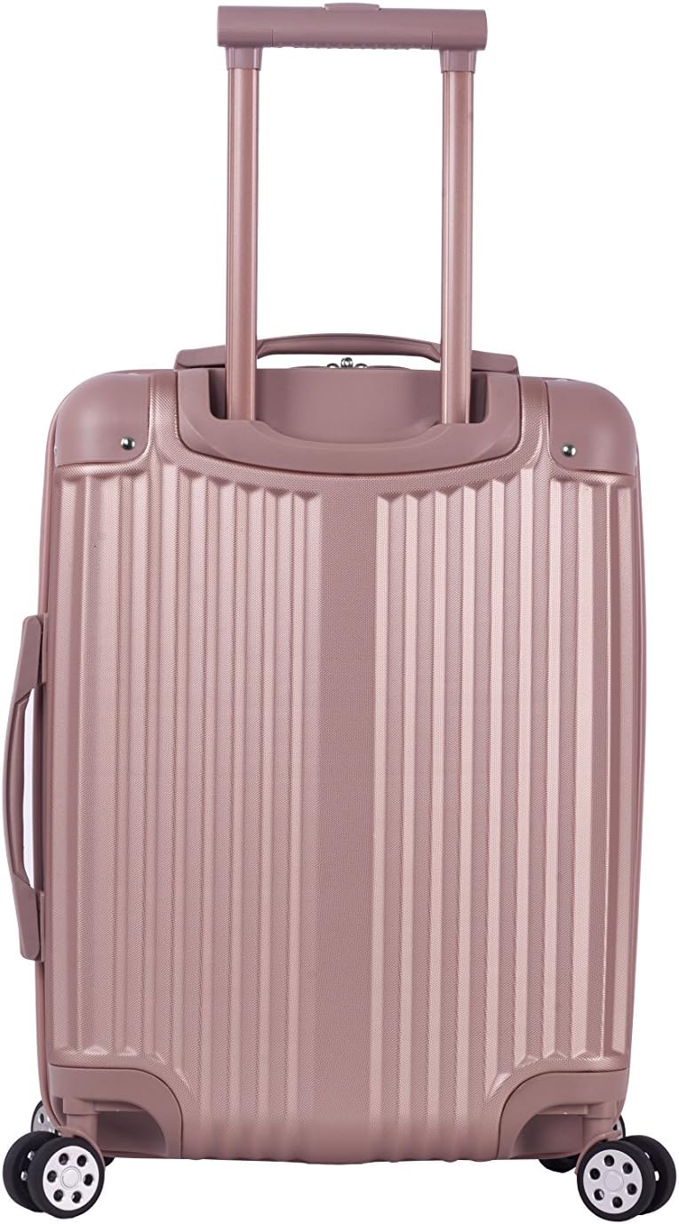 Rockland Berlin Hardside 3 Piece Expandable Spinner Wheel Luggage Set, (20"/24"/28"), Black