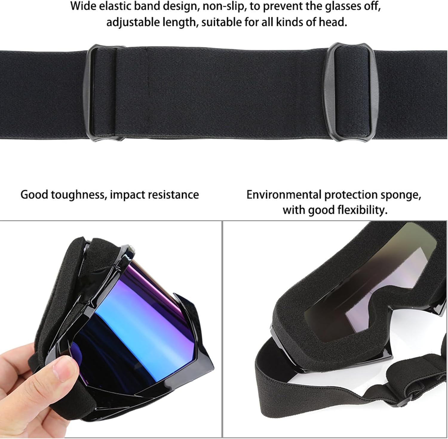 Dirt Bike Goggles, ATV Motorcycle UTV MX OTG Accessories Goggle Glasses & Anti Fog Ski Goggles, Racing Skiing Dirtbike