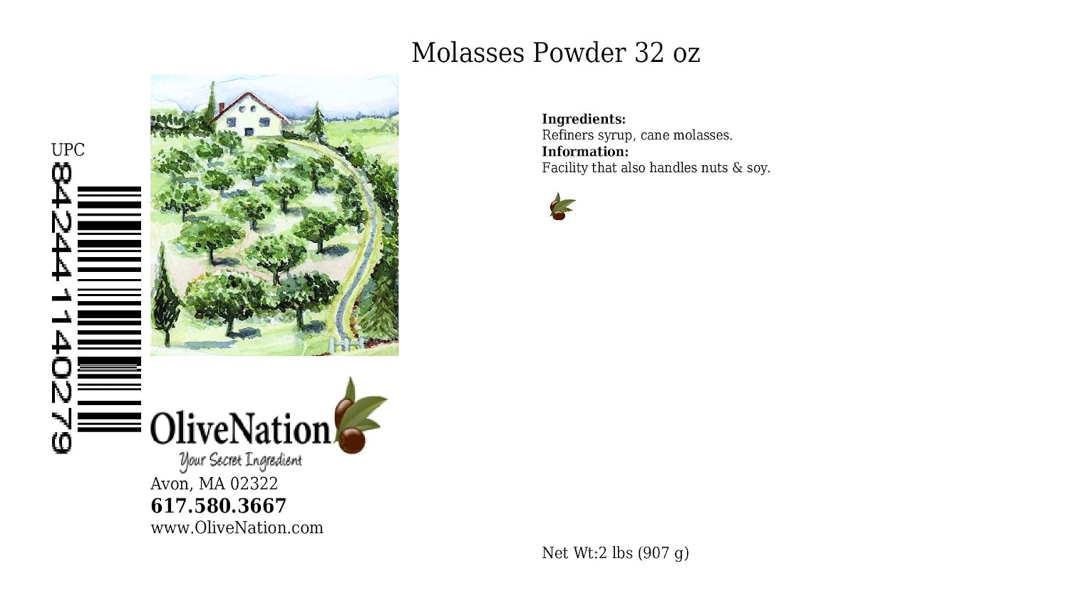 OliveNation Molasses Powder - 32 oz | Add Sweet Molasses Taste without Stickiness- Fine Ground Powder for Sweet or Savory Baking, Dishes, Rubs, Sauces