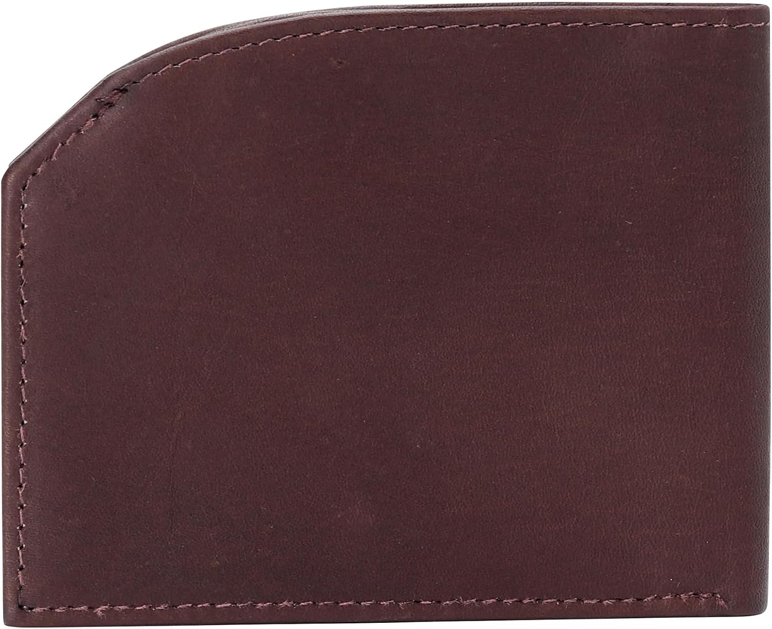 Genuine Bison Leather Wallet for Men, RFID Slim, Brown | Genuine bison leather wallet for men with RFID blocking and curved front pocket fit. Rugged slim everyday carry, brown.