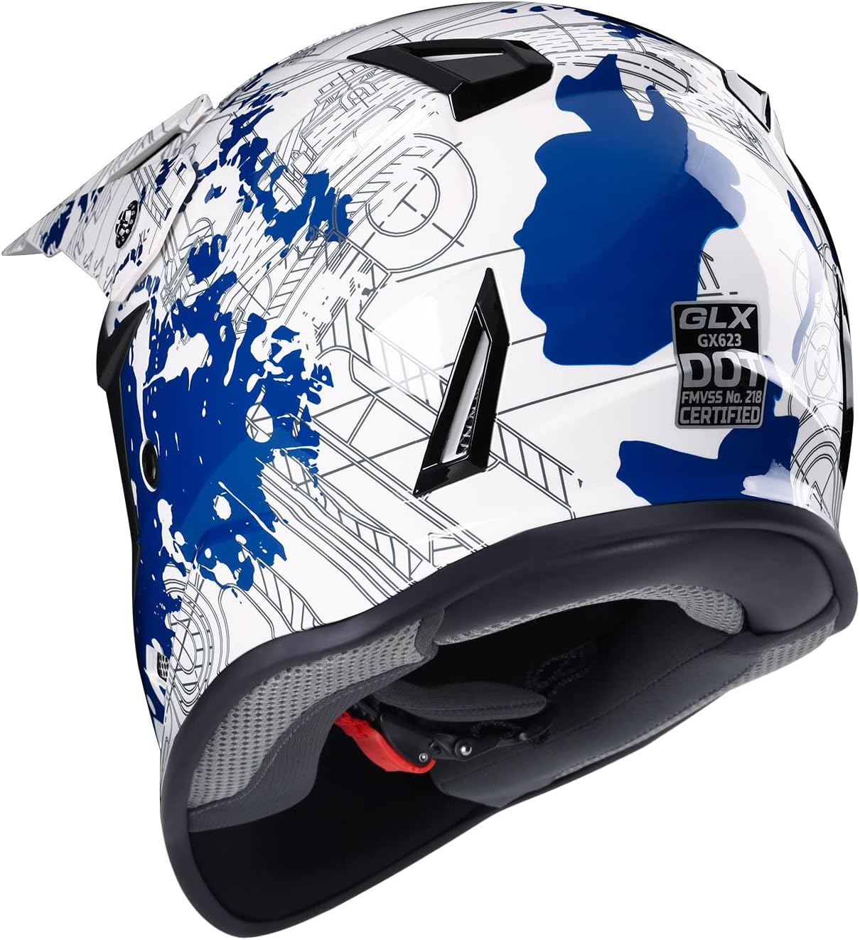 GLX GX623 Youth ATV & Dirt Bike Helmet Combo, DOT | Adult-Level Safety for Kids: Premium, full-grown protection engineered into a comfortable, youth-sized package