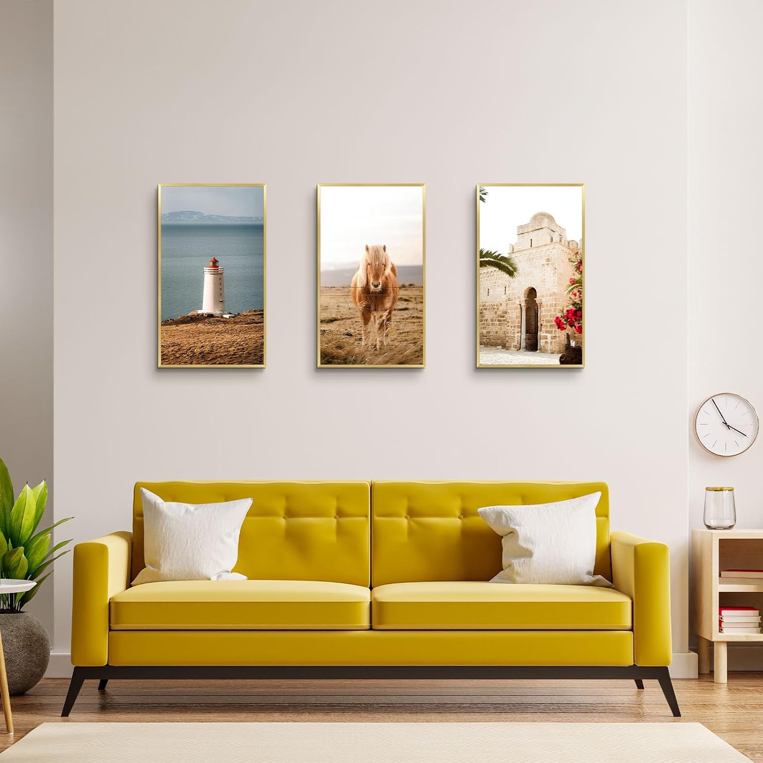 Golden State Art 3 Pack 12x12 Black Aluminum Frames, Real Glass Fronts