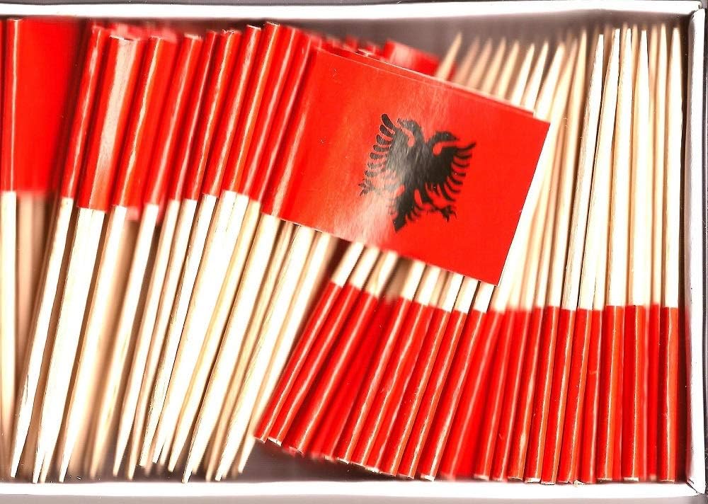 One Box of 100 Nicaragua Toothpick Flags, 100 Small Mini International Flag Cupcake Toothpicks or Cocktail Picks