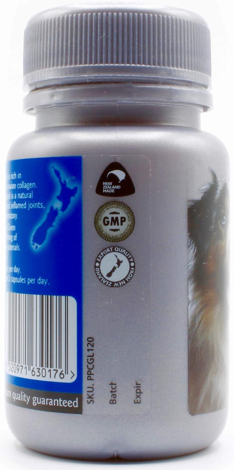 PurePets New Zealand Green Lipped Mussel Capsules for Dogs and Cats - 200mg x 120 Capsules - for Hip & Joint Support - 100% Natural Arthritis Pain